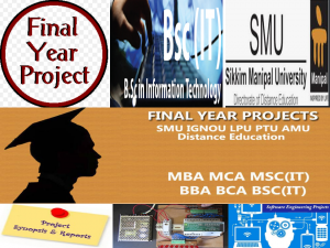 Free Download SMU BSC IT Final Year Project Synopsis and Report